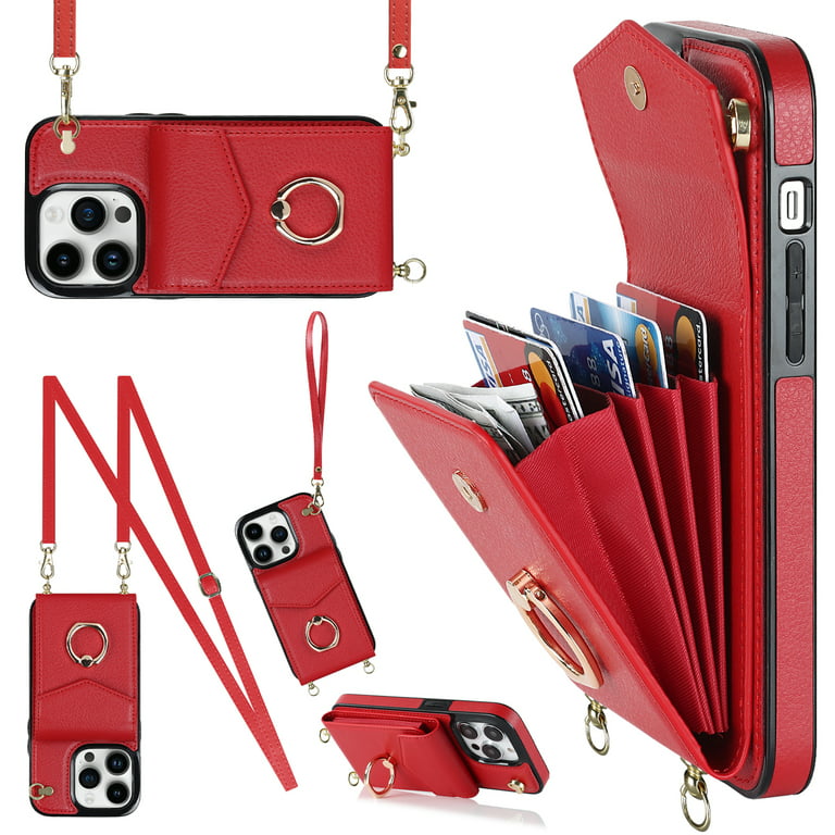 TRODINO Square Leather Iphone 13 Pro Max Case With Wristband Strap