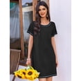 thumbnail image 3 of Ekouaer Nightgowns for Women 2 Pack Night Gowns Short Sleeve Sleepshirts Pullover Nightshirts Soft Sleepwear, 3 of 6