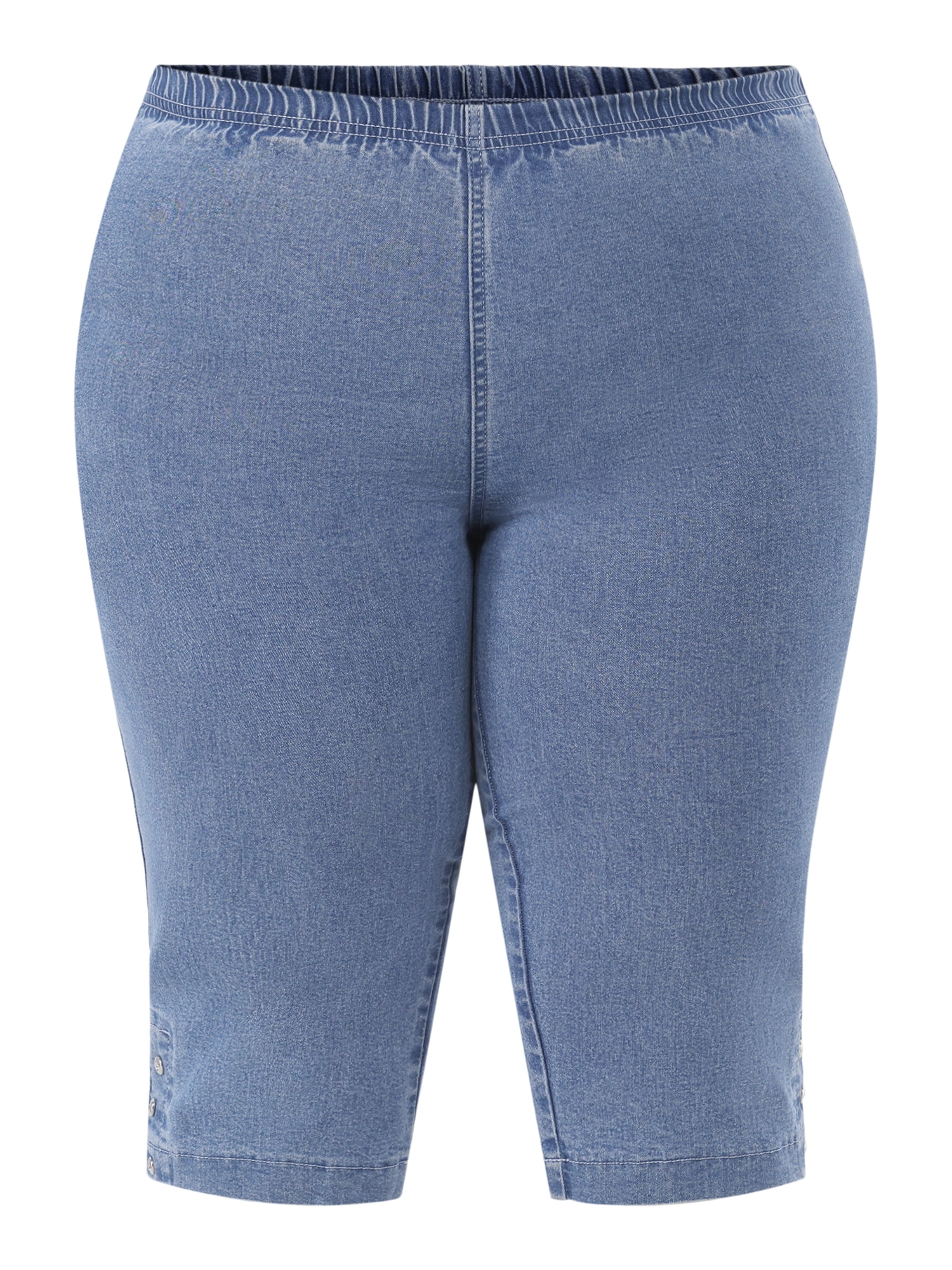JMS Just My Size by Hanes Women's Plus Size Pull on Bling Tab Capri Pants, Sizes 0X-4X