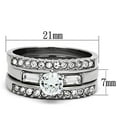 thumbnail image 2 of TK973 - High polished (no plating) Stainless Steel Ring with AAA Grade CZ  in Clear, 2 of 5