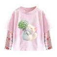 thumbnail image 2 of Piuwrlz Kids Long Sleeve Shirts Girls T-Shirts Printed Round Neck T Shirt Tops Pink Size 2 Years, 2 of 3