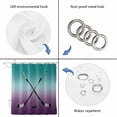 thumbnail image 4 of Hockey Sports Shower Curtain, Waterproof Shower Curtains for Bathroom, Turquoise Aqua Purple Gradient Colored Washable Fabric Bathtub Curtain Set Bath Decor with 12 Hooks Standard 72"x72", 4 of 8
