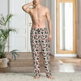 thumbnail image 5 of Uemuo Christmas Cat Pattern Men's Wide Leg Palazzo Lounge Pants with Pockets Light Weight Loose Comfy Casual Pajama Pants-X-Large, 5 of 9