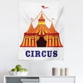 thumbnail image 1 of Circus Tapestry, Illustration of Old Striped Tent in Retro Style Old Fashion Joy Theater Art, Fabric Wall Hanging Decor for Bedroom Living Room Dorm, 5 Sizes, Red Yellow White, by Ambesonne, 1 of 1