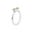 thumbnail image 3 of Gem & Harmony 2/5 Carat (Ctw) Citrine Twin Heart Ring in Sterling Silver for Women, 3 of 5