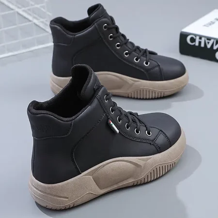 

Women‘s Casual Shoes Thick Sole High-Top Shoes All-match Lace-up Shoes