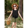 thumbnail image 4 of Arshiner Girl's 2 Piece Summer Outfit Sleeveless T-Shirt and Hawaiian Tropical Boho Shorts, 4 of 7