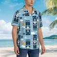 thumbnail image 3 of Balery Airplanes and Aviation Signs Camisas hawaianas de manga corta para hombre, camisas playeras de corte holgado, camisas de vacaciones con botones,Medium, 3 of 7