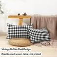 thumbnail image 3 of Black and White Buffalo Plaid Outdoor Lumbar Pillow Covers 12x20 Set of 2, Modern Farmhouse Decor Linen Pillows, Black White Winter Christmas Bedroom Plaid Decor (No Pillow Inserts), 3 of 6