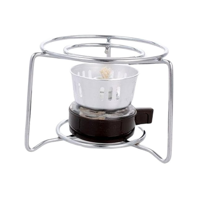 Lámpara de portátil con lámpara mecha olla horno ligero duradero Mini acero para de mochilero Picnic al aire con rejilla