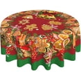 thumbnail image 2 of Gingerbread Man Tablecloth Washable Round Table Cover for Kitchen Dining Decoration 60 Inch, 2 of 6