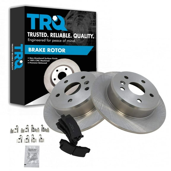 TRQ Rear Brake Pad & Rotor Kit Brake Pads Brake Rotor Ceramic Fits Select 1999-2003 Lexus RX300