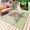 Light Green Emerald Green Light Purple, variant on Watercolor Flowers Outdoor Rug 4x6 Ft - Reversible Patio Rug Outdoor Camping Rugs, Spring Floral Sage Green Stripes Check Indoor Outdoor Area Rugs, Non-Slip Outdoor Carpet Runner for Deck/Porch