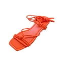 thumbnail image 2 of Sandalias planas con correa cruzada y punta abierta en la playa con cuerda y nudo de talla grande para mujer Wmkox8yii shjk2867, 2 of 2