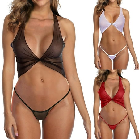 

Sodopo Sexy Mesh Sheer Lingerie Set for Women Bra and Panty 2 Piece