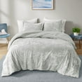 thumbnail image 2 of Noaman King/Cal King Crushed Velvet Sherpa Reversible Comforter Set, Grey, Hypoallergenic, Machine Washable, 2 of 12