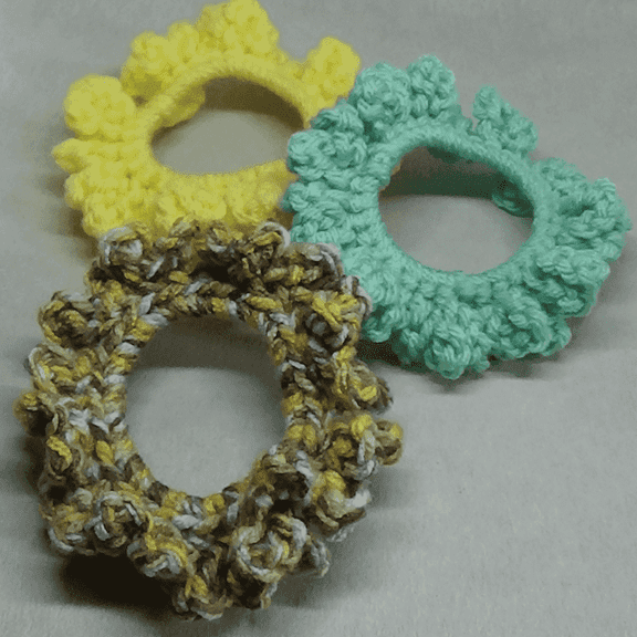 Nylo & Co. Crochet Scrunchies in Cool Breeze - Set of 3