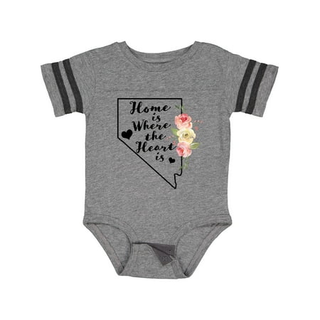 

Inktastic Nevada Home is Where the Heart is with Watercolor Floral Boys or Girls Baby Bodysuit
