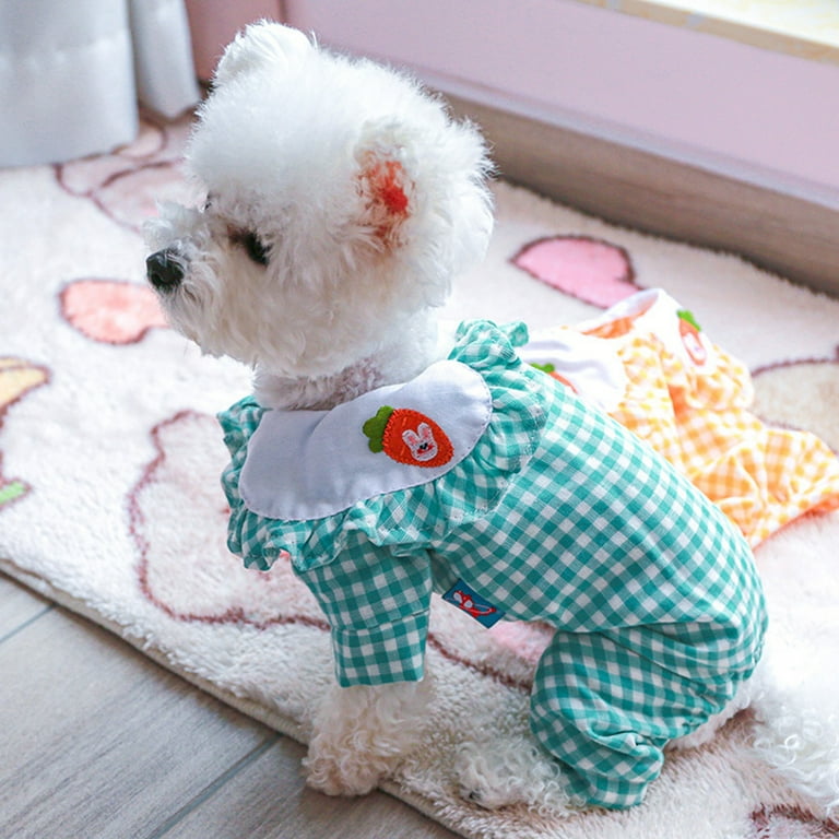 Cheers.US Polyester Grid Dog Shirts for Dog Clothes Carrot Pattern
