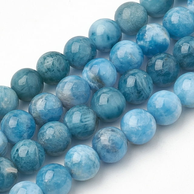 Natural Apatite Beads Strands Round 10x9.5mm Hole: 1mm about 38pcs/strand 14.5 inch
