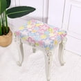 thumbnail image 6 of FOR U DESIGNS Flower Dot Wavy Pink Print Stool Covers Rectangle Anti-Slip Bar Chairs Covers Anti-Dust Vanity Bench Slip Cover Stool Upholstered Protector Slipcover, Set of 2, 6 of 9