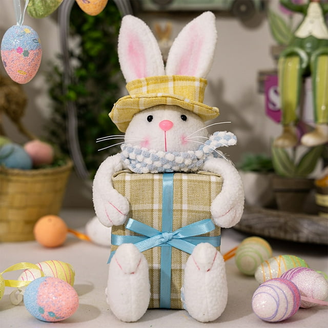 Decoración de Pascua, cesta para guardar dulces de Pascua, decoración de mesa, tazón para dulces, contenedor para huevos de Pascua, caja de regalo para niños, decoración de mesa, regalo de Pascua, un