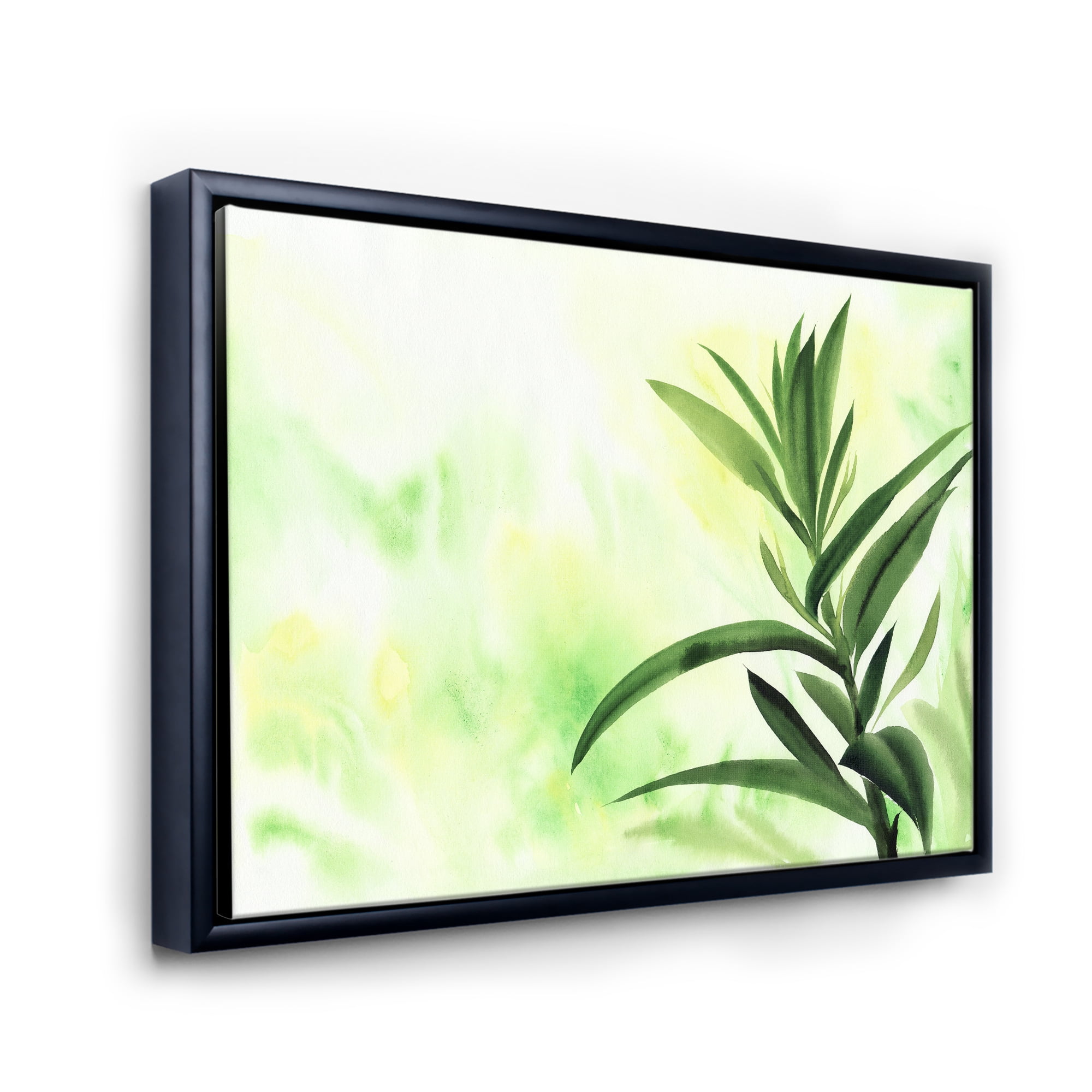 Bamboo Palm Detail I 32 in x 16 in Framed Painting Canvas Art Print, by Designart