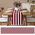thumbnail image 6 of Wine Red Striped Table Runner 90 Inches Long,Vintage Classic Horizontal Stripes Cotton Linen Table Runners Dresser Scarves,Fabric Tabletop Scarf Furniture Cover for Home Dinner Party 13"x90", 6 of 9