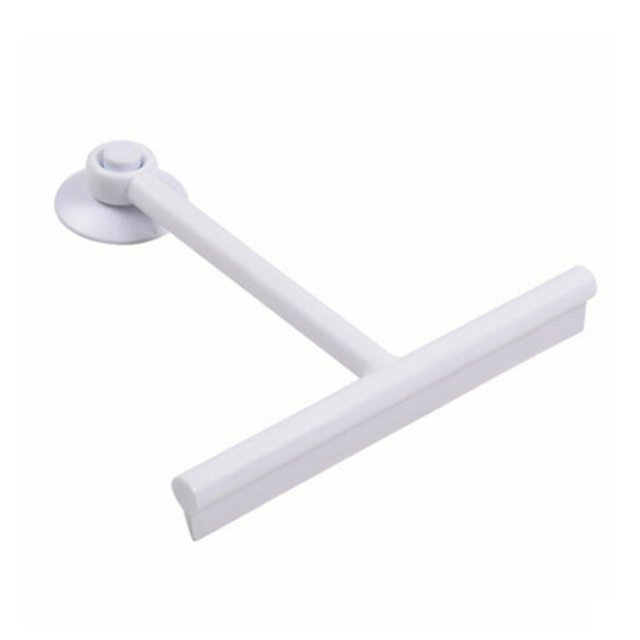 Raclette pour Nettoyage de Fenêtre, Outil de Nettoyage de Douche avec Manche Réglable, Récurant en Microfibre avec Perche Extensible (Blanc)