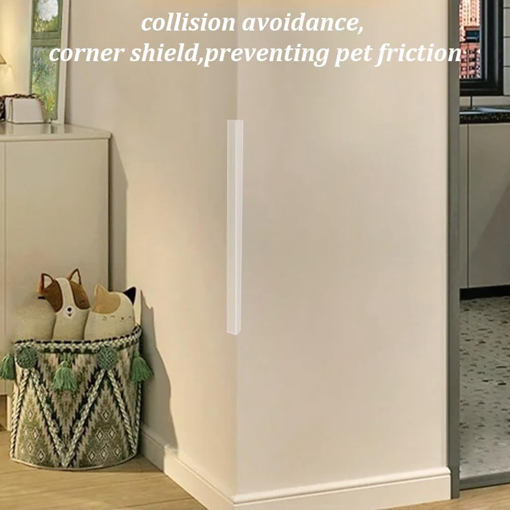 14 Pcs Clear Wall Corner Protector Self-Adhesive Edge Protector Corner Guard for Wall Door Frame Cabinet Baseboard Table Stair 15.75x11.6 Inch