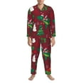 thumbnail image 3 of Cauagu Dinosaur Christmas Happy New Year Print Men's Long-Sleeve Pajama Set,Soft Button-Front 2Pjs for Men Long Sleeve Men’s Sleepwear-X-Large, 3 of 7