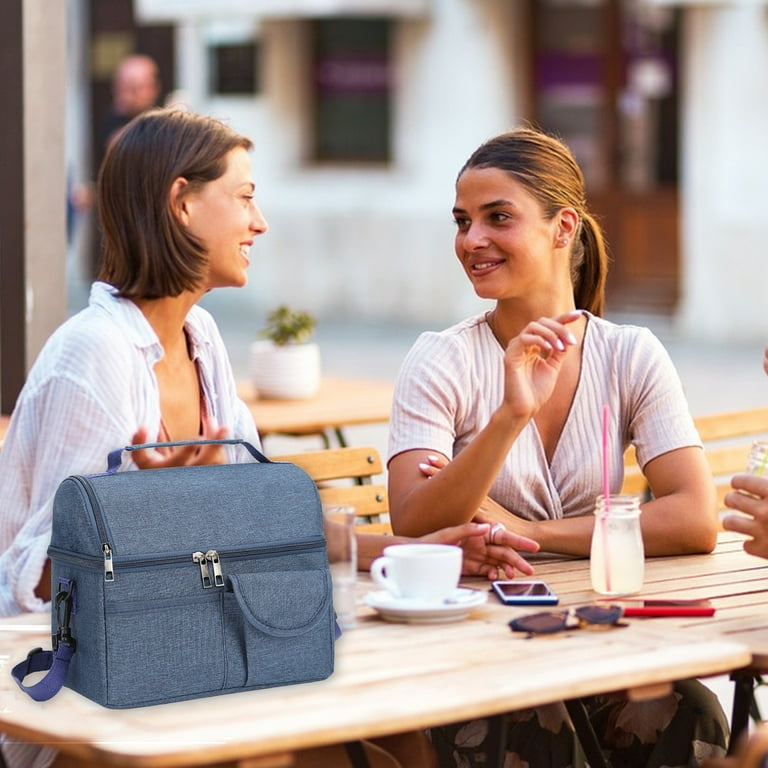SCNOR Lunch Bag for Women and Men,Insulated Lunch Tote,Stitch