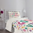 thumbnail image 5 of Ambesonne Chill Quilted Bedspread Set 2 Pcs, Word Art Positive, Twin Size, Multicolor, 5 of 6