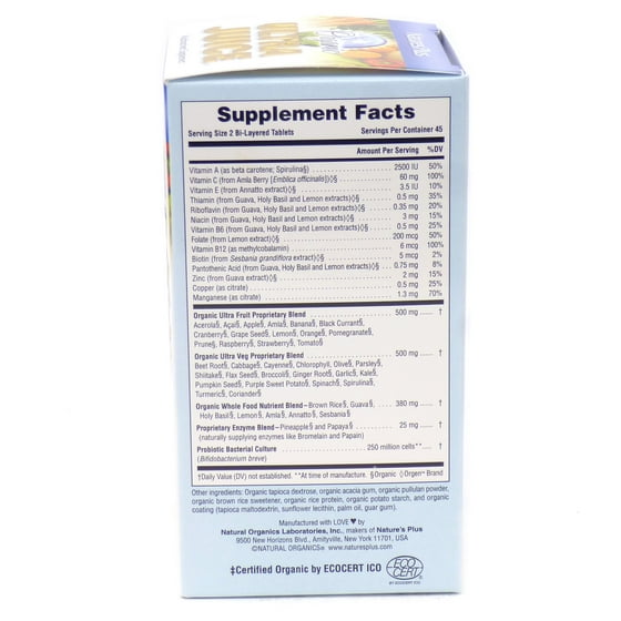 Ultra Juice Bi Layered By Nature S Plus 90 Tablets Walmart Com