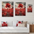 thumbnail image 4 of Designart "Flower landscape Scarlet Euphony I" Floral Print on Natural Pine Wood, 4 of 5
