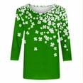 thumbnail image 4 of Mceream St Patrick's Day Shirts for Women Plus Size Crewneck 3/4 Sleeve Irish Clover Shirt Saint St Patty's Day 2026 Casual Tunic Tops Summer Shamrock T-Shirts plus size Green XL, 4 of 5