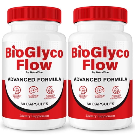 (2 Pack) BioGlyco Flow – Original Formula with a Clean Blend to Support Healthy Circulation, Natural Energy & Balanced Levels | Just 2 Easy-to-Swallow Pills Daily (120 Capsules)