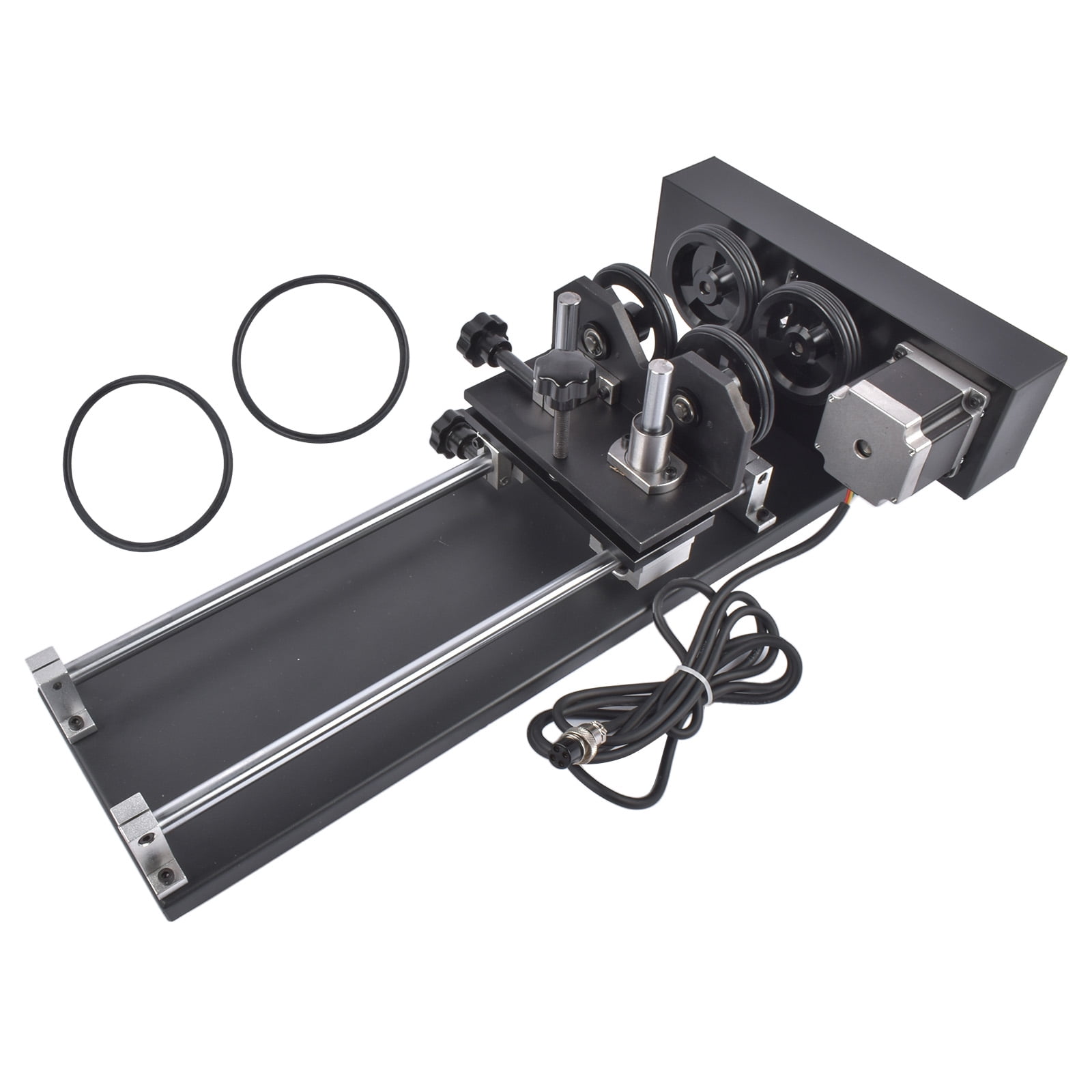 GELUOXI 4-Wheel Rotary Axis with 2-Phase Stepper Motor for 50W 60W 80W 100W 130W CO2 Laser Engraver Cutter Engraving Machine