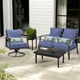 thumbnail image 5 of Aoodor 22"x24" Dark Blue Patio Chair Cushions Set, Memory Foam Outdoor Seat Cushions (Set of 2 Seats, 2 Backs, 2 Lumbar Pillows), 5 of 9