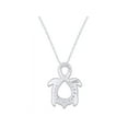 thumbnail image 3 of AFFY White Natural Diamond Turtle Infinity Pendant Necklace in 14k White Gold Over Sterling Silver (0.1 Cttw), 3 of 5