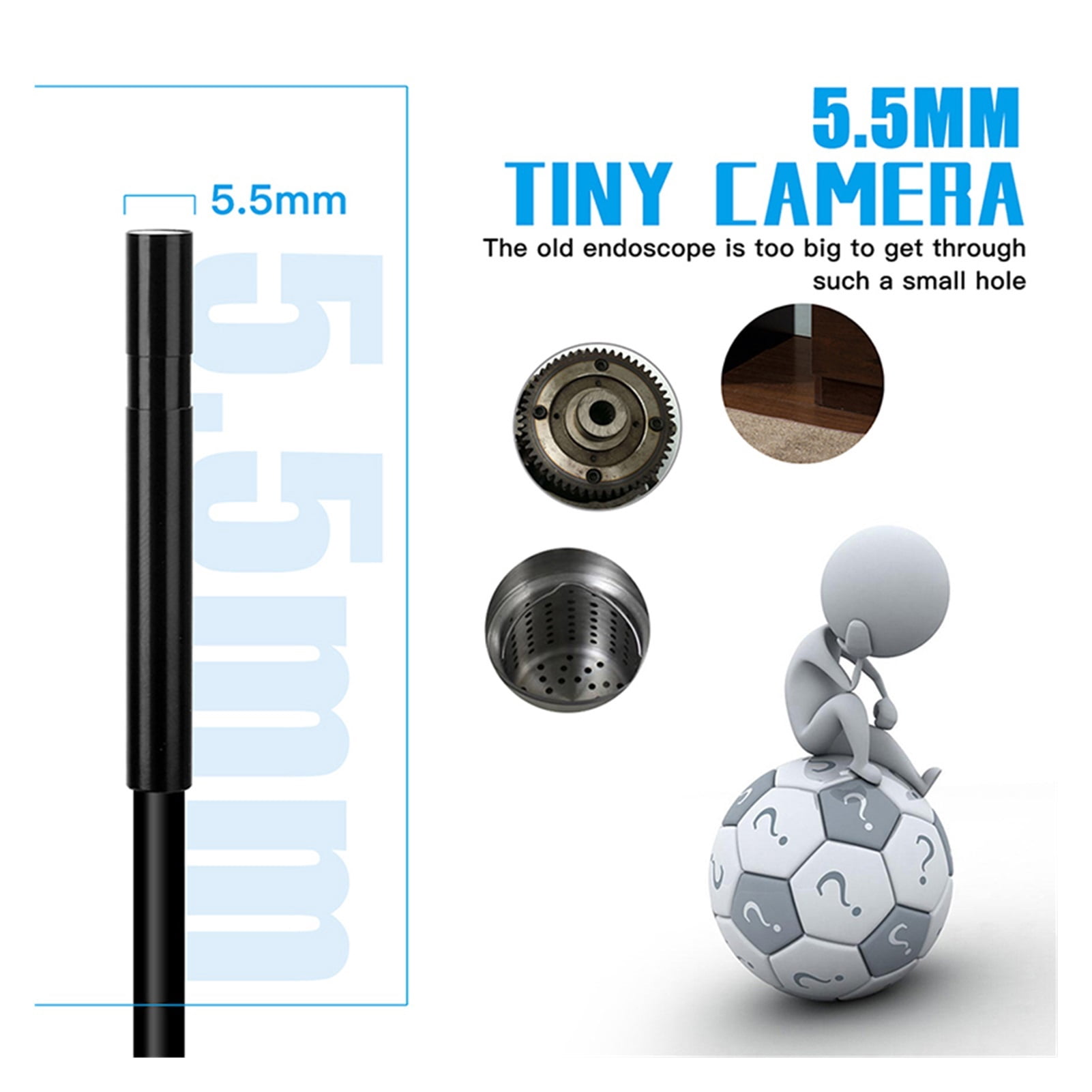 Wireless Inspection Camera 2.0MP 1920P HD WiFi Endoscope Camera With LED Light 5.5MM Borescope Camera , User-Friendly Borescopes