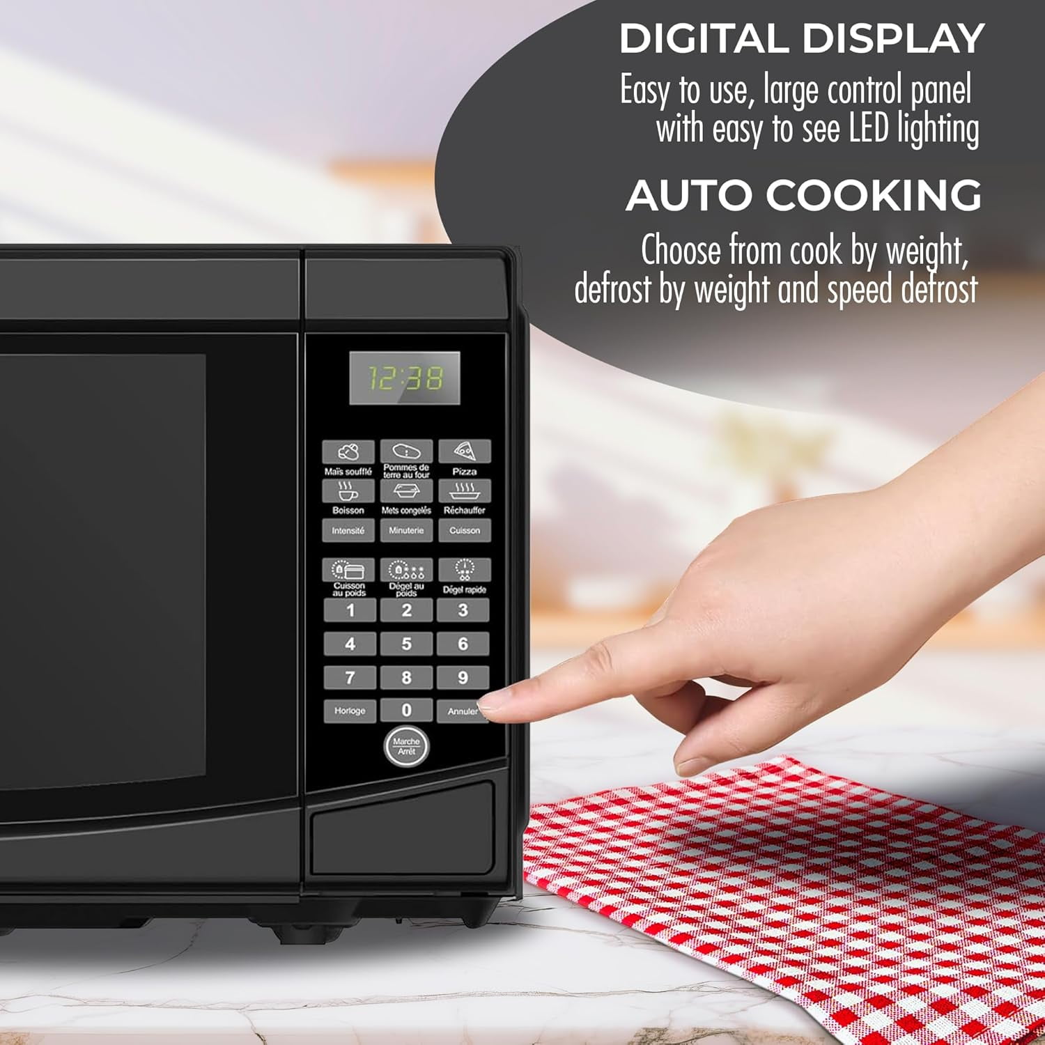 RCA 0.7 Cu. Ft. Microwave Oven - Small Microwave Oven Compact Microwave Ovens for Small Spaces, Countertop, Apartment 700 Watt Microwave - Black