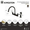 thumbnail image 4 of Kingston KB725ALBS Vintage Two-Handle 4-Hole 8" Centerset Kitchen Faucet with Brass Sprayer in Oil Rubbed Bronze, 4 of 4