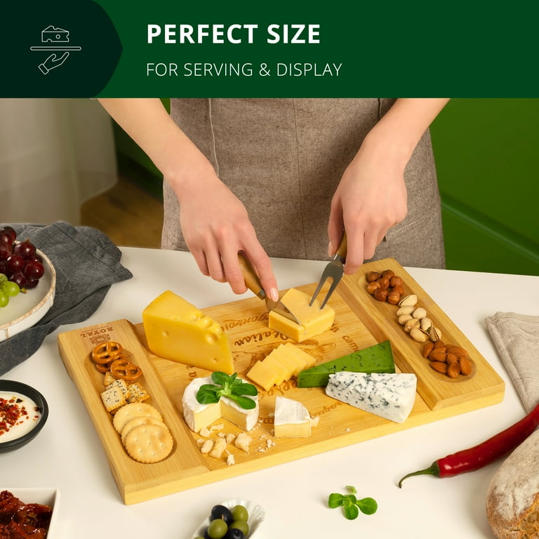 Royal Craft Wood Large Bamboo Cheese Board Tray, Charcuterie