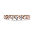 thumbnail image 2 of AFFY IGI Certified Lab Grown Diamond Half Eternity 9 Stone Wedding Band Rings for Women, 3mm Round Cut Diamond Anniversary Ring In 18K Solid Rose Gold F-G, VS-SI Quality (1.00 Cttw)Size-6.5, 2 of 6
