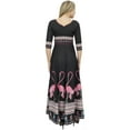 thumbnail image 3 of Bimba Women's Black Anarkali Maxi Dress Flamingo Print Kurta Designer Kurti-8, 3 of 5