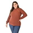 thumbnail image 1 of Sueter cuello alto con botones Roman Fashion / Tallas Extras, 4005 (Chedron) cafe 40, 1 of 8