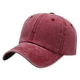 thumbnail image 2 of LiuXxxx Women Casual Washed Pure Solid Light Baseball Cap Adjustable Unstructured Sun Hat Breathable Outdoor Daily Headwear Brick Red, 2 of 4
