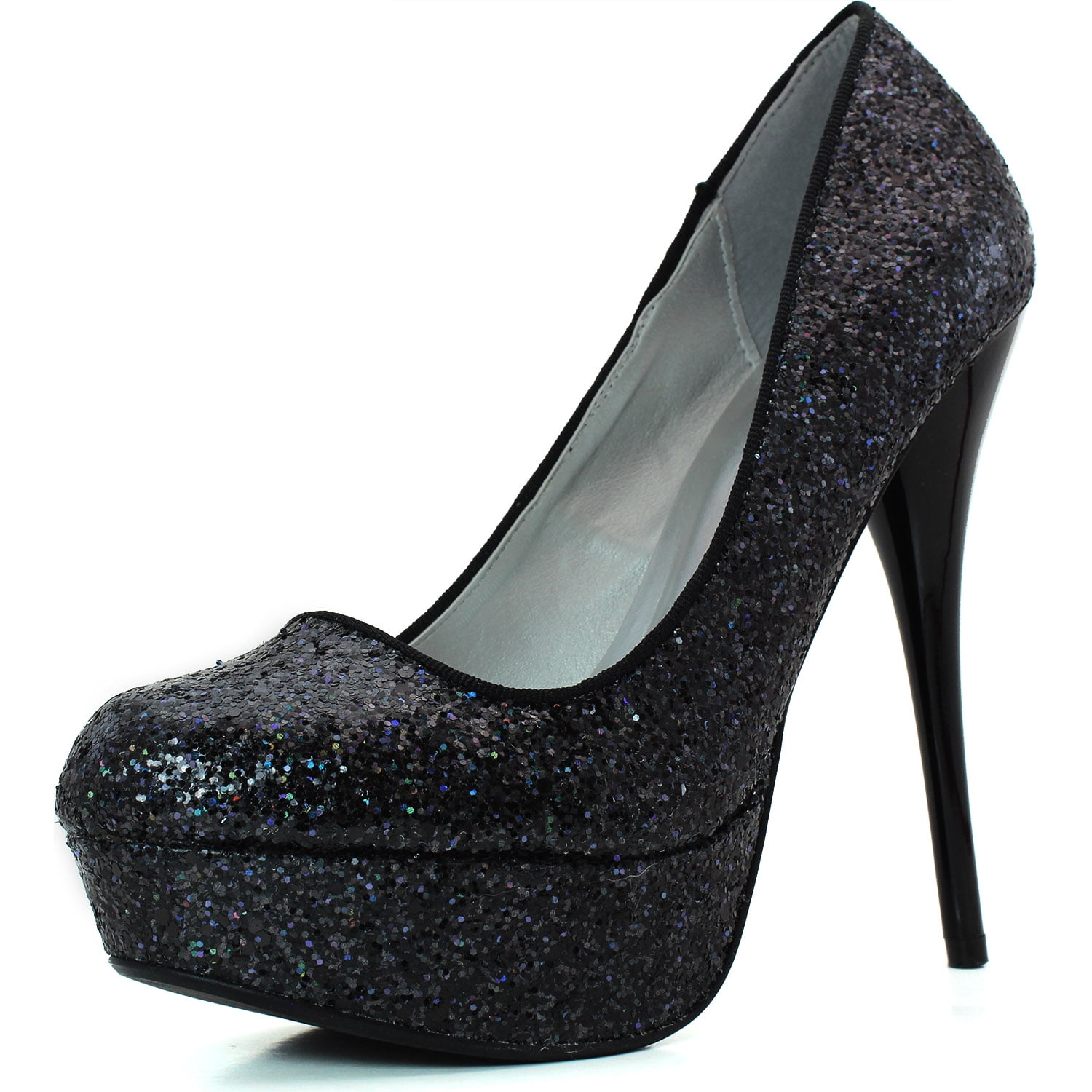 glitter platform pumps