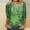 Green, variant on Women's Printed Quarter Sleeve T-Shirt Soft Polyester Spandex Blend Casual Round Neck Top for Home Daily Wear Comfortable Lightweight Fashion Tee